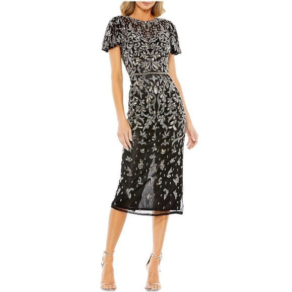 Mac Duggal Embellished Midi-Dress size 6 - Picture 1 of 15